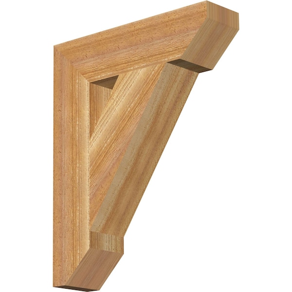 Ekena Millwork Traditional Slat Rough Sawn Bracket, Western Red Cedar, 4"W x 16"D x 20"H BKT04X16X20TRA06RWR - main